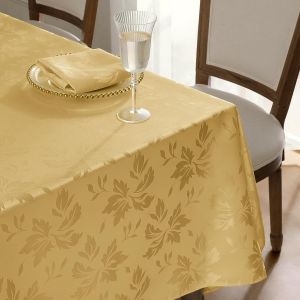 Petite Nappe Carrée Dorée 80x80cm, Élégante En Jacquard Floral,Résistante À L¿Eau Et Aux Tache,Style Luxueux Pour Tables De Salon, Mariages Et Décorations Festives,Jardin,Balcon,Célébration - Neuf