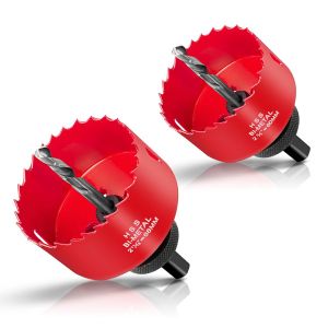 JEXNOVASHOP-HYCHIKA Scie Cloche Bi-m&eacute;tal, 2PCS Coffret de Scie Tr&eacute;pan 68mm 60mm, Profondeur de Coupe: 32 mm, Parfaite pour Percer Le Bois, Les Panneaux PVC et Le M&eacute;tal - Neuf