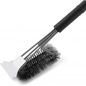 KAL-Brosse De Nettoyage De Barbecue, Brosses Pour Gril En Métal Avec Poils À Trois Et Grattoir, Poignée Extra Longue & Nettoyage À 360°, Accessoires De Bbq Pour Tous Les Grils Extérieur#1 - Neuf