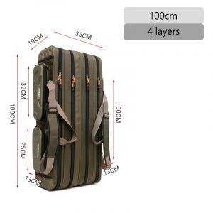 2/3/4 Couches Sac De Canne À Pêche Coque Multifonctionnelle Moulinet Leurres Sacs Grande Capacité Étui Pour Canne À Pêche Équipement- 4 Layer 100cm - Neuf