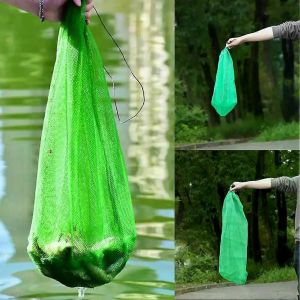 Sac De Filet De Pêche Pliable En Nylon De Haute Qualité Épaississant Poisson Filets Simples Petit Filet De Stockage Garde À Faisceau Plat Bouche De Poisson Fond N8e4 - Neuf