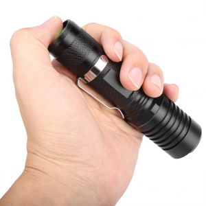 HJLIAN Lampe de poche LED T6 portable, torche telescopique etanche avec zoom, 5 modes reglables - Neuf