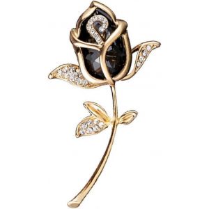 Broche Fleur De Rose Broche Strass Cristal Émail Rose Broche Florale Pour - Neuf
