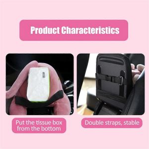 Bo&icirc;te de mouchoirs de voiture 2-en-1 Jolie bo&icirc;te de papier de voiture - Neuf