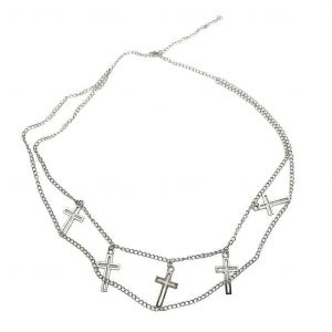 Cross Belly Chain Cross Waist Chain Stomach Chain Pant Chain Layered Body Chain - Neuf