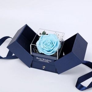 Bo&icirc;te-Cadeau De Bijoux Rose Avec Petit Tiroir Bo&icirc;te &Agrave; Bijoux Faite &Agrave; La Main Cadeau Pour Les Femmes Bleu,A - Neuf