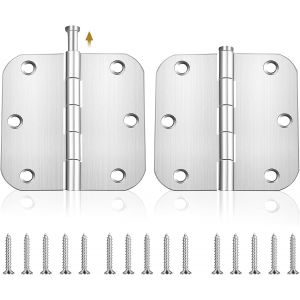 Lot de 2 charni&egrave;res de porte r&eacute;glables en acier inoxydable - Fermeture automatique - Pour portes en bois et en ext&eacute;rieur - Neuf