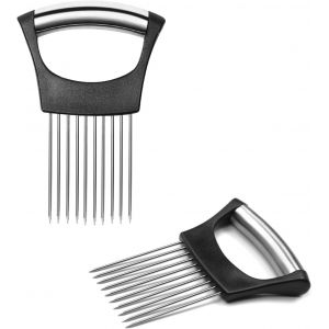 Mevronisshop-2 Pi&egrave;ces Pince &Agrave; Oignon En Acier Inoxydable Fourchette &Agrave; Oignon Tranche Oignon Couteau &Agrave; Oignon Pour Couper La Viande L&eacute;gumes Fruits Cuisine Outil Coupe Tranche - Neuf