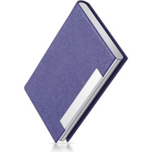 1 Pcs Porte Carte de Visite(Violet) Professionnel pour Hommes Femmes Support Carte de Visite avec Fermeture Magnétique Etui Carte Bancaire - Neuf