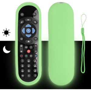 Housse de T&eacute;l&eacute;commande en Silicone Compatible avec Sky Q TV Box T&eacute;l&eacute;commande Couverture de Protection Antichoc Avec Vert Fluorescent et Lani&egrave;re - Neuf