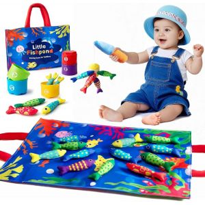 ChenQuanSarl-Jouet Bebe 1 An, Jeux Montessori Pêche A La Ligne Pour Enfant 1 2 Ans, Jouets De Motricité Pour Bébé De 6 À 12 Mois, Jeu Éducatif Pour Coordination, Cadeau Garçon Et Fille 1 2 3 An - Neuf