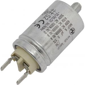 Condensateur de d&eacute;marrage Hydra MKP-500 5-A [incl. fiche 6,3x0,8mm] | Condensateur moteur 5&micro;F 470V 30x58mm I Condensateur avec bo&icirc;tier m&eacute;talli - Neuf
