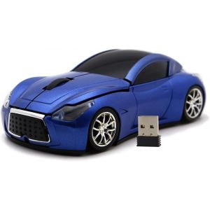 Souris sans Fil Souris de Voiture Souris d'ordinateur Optique 1600dpi pour Ordinateur Portable pc (Blue) - Neuf