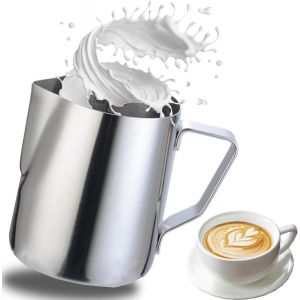 Cmws-Café Pot À Lait 600ml, Pot À Lait Acier Inoxydable Pichet À Lait Gravure Gradué À L'intérieur Pour Faire Mousse Le Lait,Des Capuccinos, Mesurer De Bouilloire - Neuf
