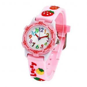 Montre &Eacute;tanche Pour Enfants Montres &Agrave; Quartz Montres-Bracelets Pour Gar&ccedil;ons Filles, Rose Fraise - Neuf