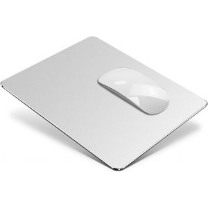 KALANKA-Tapis de Souris Rigide Double Face en Aluminium Surface Lisse et Mince pour Contr&ocirc;le Rapide et Pr&eacute;cis des Jeux et du Bureau - &Eacute;tanche - Design Mac - Argent&eacute; - 23x18 cm (Petit) - Neuf