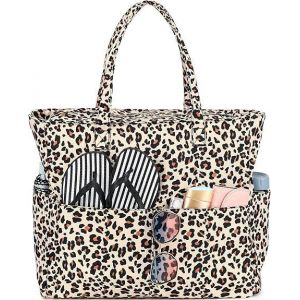 Grand Sac De Plage Xxl Avec Fermeture Éclair - Sac Léopard - Grand Sac De Bain - Imperméable - Xxl - Famille - Extra Large - Motif Léopard[H3521] - Neuf