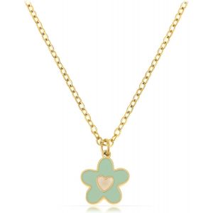 Kal-Collier Filigrane Pour Femme En Or Avec Pendentif En Forme De C?ur, Fleur Ou Trèfle, En Acier Inoxydable Chirurgical, 40 + 5 Cm, Bijoux En Or, Étanche, Collier D'amitié - Neuf