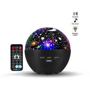 Projecteur veilleuse LED Bluetooth avec t&eacute;l&eacute;commande et haut-parleur - Neuf