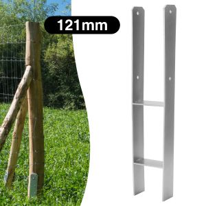 4x ancres H support de poteau 121x600mm Pied de poteau Ancrage en H Patte de poteau Ancre de poteau - Neuf