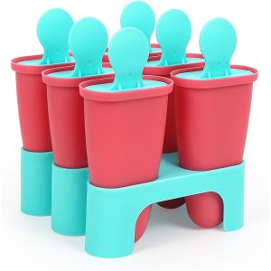 Eryi-Lot De 6 Diy Moule Glace À L'eau Avec Batonnet, Moules À Popsicle En Silicone Sans Bpa, Pour Popsicles, Crèmes Glacées, Sorbets Nourriture - Neuf