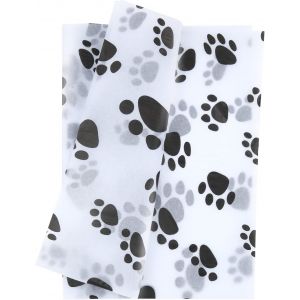 30pcs Papier De Soie Emballage, 50x70cm Papier De Soie De Patte De Chien Papier D'emballage Cadeau Pour L'emballage Noël Mariage Fête D'anniversaire Bricolage Artisanat (Fond Blanc) - Neuf
