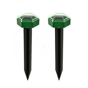 Lot De 2 R&eacute;pulsifs Solaires Ultrasoniques Anti-Taupes Et Rats, &Agrave; Pointes, Pour Le Jardin. - Neuf