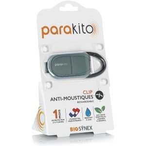 KALANKA-- PARAKITO - Clip Anti-Moustiques Rechargeable - 2 Recharges Incluses - 1 Mois d'Utilisation - Sans DEET - Pour Sac à Dos ou Autre Équipement (Kaki) - Neuf
