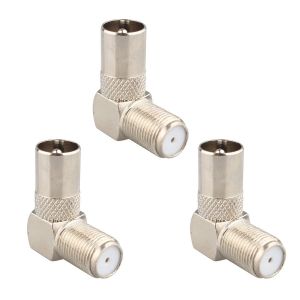 Lot de 3 Connecteurs Coaxiaux Mâles à Angle Droit pour Antenne TV vers Prise F Coudée à 90 Degrés-Convertissez le Câble Existant en Connecteur à Angle Droit pour Décodeur Numérique - Neuf