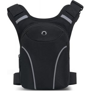 KALANKA-Sacoche de Jambe Moto Drop Leg Bag Sac de Jambe pour Hommes Femme Réfléchissant Sac Cuisse Banane Multifontion Sacs Ceinture Sport Voyage Course Equitation (Black) - Neuf