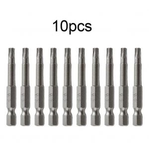 Tournevis en acier magnétique 50mm à la main Pointe à la main Outils en alliage Poignée Tournevis Hexagone Torx Bit Bit T20 Long 10Pcs Kit Perceuse 635mm - Neuf