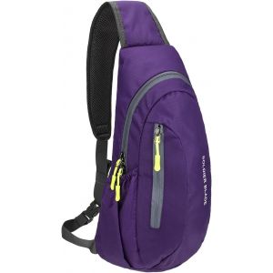 RFCBC-Saccoche Bandouliere Sac De Poitrine - Nylon Hydrofuge, Coussin En Filet En Nid D'Abeille, Poids Léger Sac De Sport Slim Bag Pour La Randonnée Voyage Vélo Promenade De Chien - Neuf