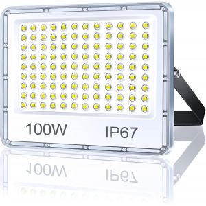 Tianyi-Projecteur Exterieur Led 100w, 10000lm Super Brillant Spot Led Extérieur,Ip67 Imperméable Projecteur Exterieur,7000k Blanc Froid Lampe Exterieur Pour Terrasse Jardin Stade Usine Garage - Neuf