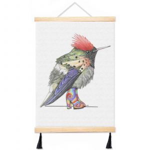 Suspension pour affiche en toile avec cadre Bottes coquettes à touffeter en colibri tie-dye. 40x50cm murale avec pompons cadeaux de No¿ - Neuf