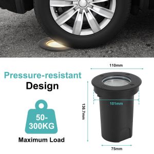 10x Lumi&egrave;res Enterr&eacute;es Pivotant Ip67 3w Lampe De Paysage Enterr&eacute; &Agrave; Led Blanc Neutre - Noir Bo&icirc;tier, &Eacute;clairage Ext&eacute;rieur - Neuf