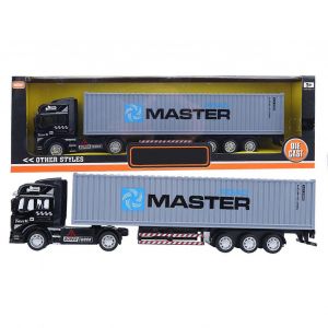 1: 48 Alloy Container Truck Model Toy Highly Simulation Children Car Toys VehicleGray Container Truck Model - Neuf