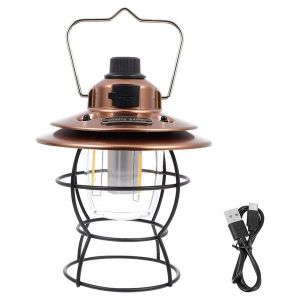 Lanterne De Camping R&eacute;tro Rechargeable &iquest; Lampe D'ext&eacute;rieur &Agrave; Led Avec Chargement Usb, &Eacute;tanche, Portable Pour Les Aventures Et Les Urgences - Neuf