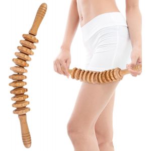 Kal-Maderotherapie Pour Massage Anti Cellulite, Tige De Fascia, Rouleau De Fascia En Bois De Hêtre, Tige De Fascia En Bois, Massage Modelant Le Corps Pour La Relaxation Musculaire (12 Tours) - Neuf