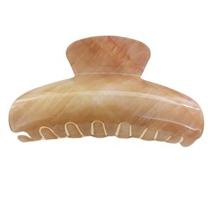 Promotion ! Pince Crabe Créateur 'scarlett' Marbré Jaune - 9x4 Cm - Neuf