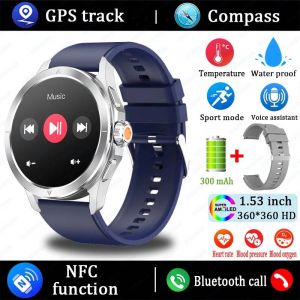 Montre Intelligente Hommes Pour S4 Ultra Amoled Sport De Plein Air Nfc Gps Piste Fréquence Cardiaque Étanche Bluetooth Appel Montre Intelligente 2025 Nouveau.Blue 1. - Neuf