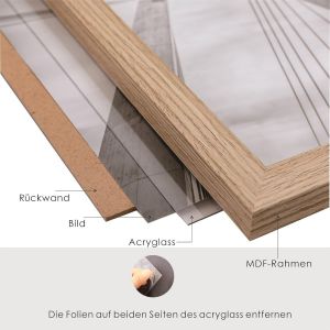 Lot de 3 cadres photo, 20 x 25 cm, en bois naturel, en MDF, avec verre acrylique, pour images 15 x 20 cm avec passe-partout ou 20 x 25 cm, sans passe-partout - Neuf