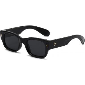Kathlelxh-Vintage Lunettes De Soleil Rectangulaires Carrée Rétro Pour Hommes Et Femmes Lunettes De Soleil Teintées Rave Épaisses Uv400[H235] - Neuf
