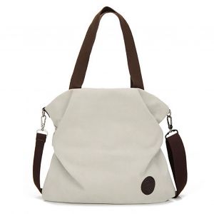 Sac En Toile Grande Capacite Reutilisable Anti-Deformation, Sac De Courses En Tissu Blanc Creme - Neuf