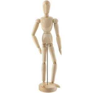 Mannequin en bois hauteur 30 cm - Modèle de dessin flexible pour artistes, homme articulé pour présenter des positions artistiques et des proportions humaines - Neuf