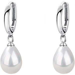 Kalhx-Fantaisie Boucle D'oreilles Pendante Perle,Petite Boucle D'oreilles Creole Femme,Boucle Oreille En Forme De Goutte En Perles Blanche,Créoles Avec Pendentif Argent Sterling 925 Pour Filles - Neuf