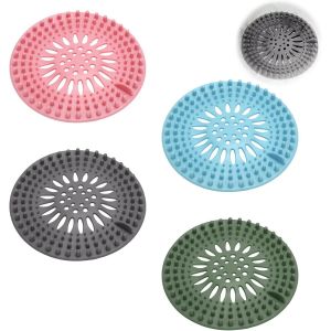 4 Pi&egrave;ces Filtre Cheveux Douche Silicone (12.5cm),Attrape Cheveux Baignoire pour Salles de Bain et Baignoires,Accessoires de Salle de Bain pour Eviter Le Colmatage des Canalisations - Neuf
