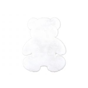 Tapis En Peluche En Forme D'ours 60x45cm Blanc Doux Tapis De Sol Paillasson - Neuf