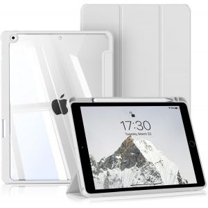 KALANKA-Coque pour iPad 9e/8e/7e G&iquest;&iquest;n&iquest;&iquest;rations 10.2"" (2021/2020/2019), avec Support Pencil et Dos Rigide Transparent pour iPad 9/8/7 Fonction R&iquest;&iquest;veil/Sommeil Automatique, Gris - Neuf