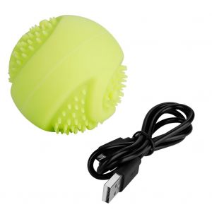 Hjlian Balle En Silicone Pour Animaux De Compagnie Avec Led Lumineuse, Resistante Aux Morsures, Chargeur Usb, Accessoire De Dressage Pour Chiots, Vert - Neuf