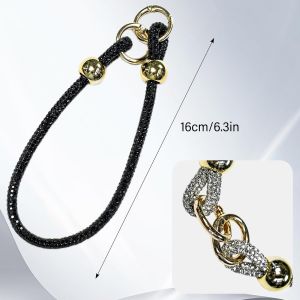 Kal-Cordon De Téléphone Universelle Avec Strass Scintillants Et Patchs Pour Téléphone, Bling Glitter Chaîne De Téléphone Portable, Pendentif Court, Porte Clé Pour Femmes-Szsl - Neuf